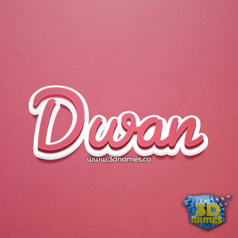 dwan in Red Scribble style - 3D name wallpaper