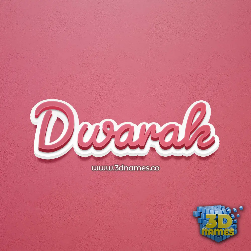 dwarak in Red Scribble style - 3D name wallpaper