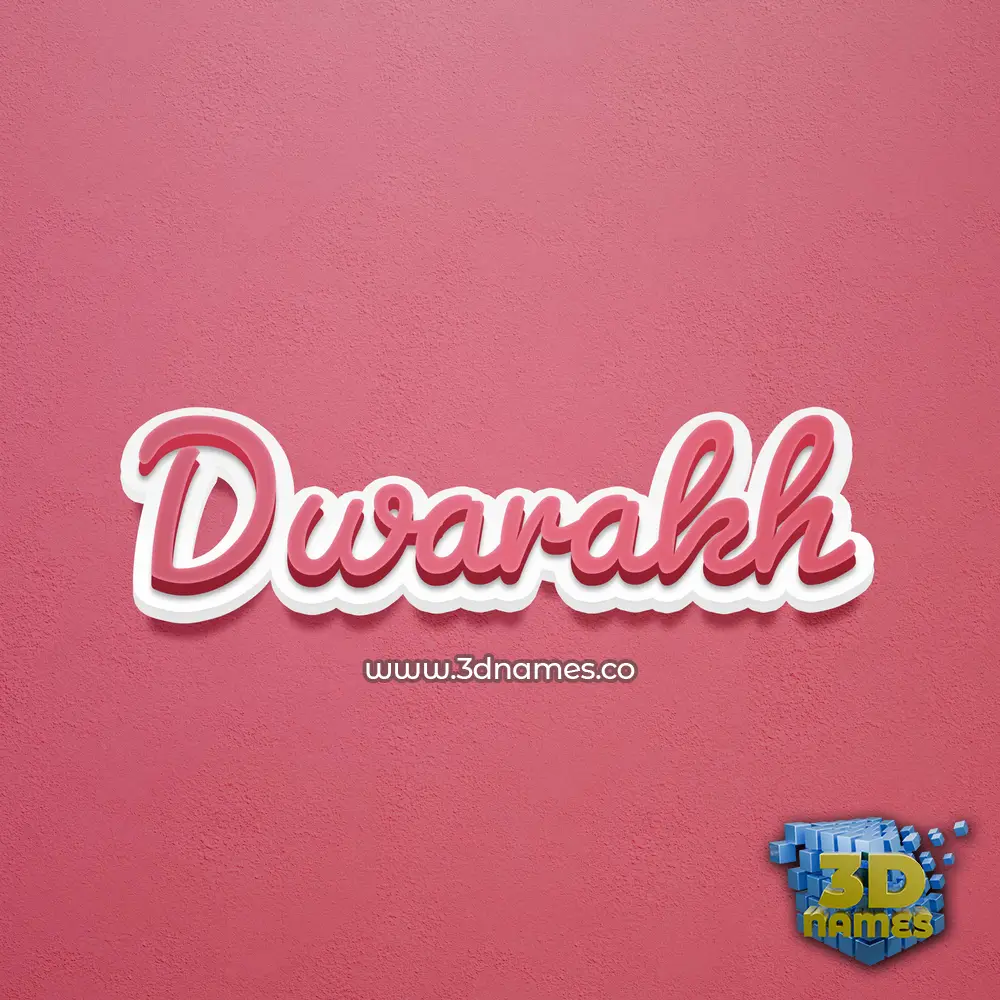dwarakh in Red Scribble style - 3D name wallpaper