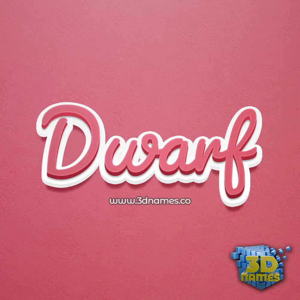dwarf in Red Scribble style - 3D name wallpaper
