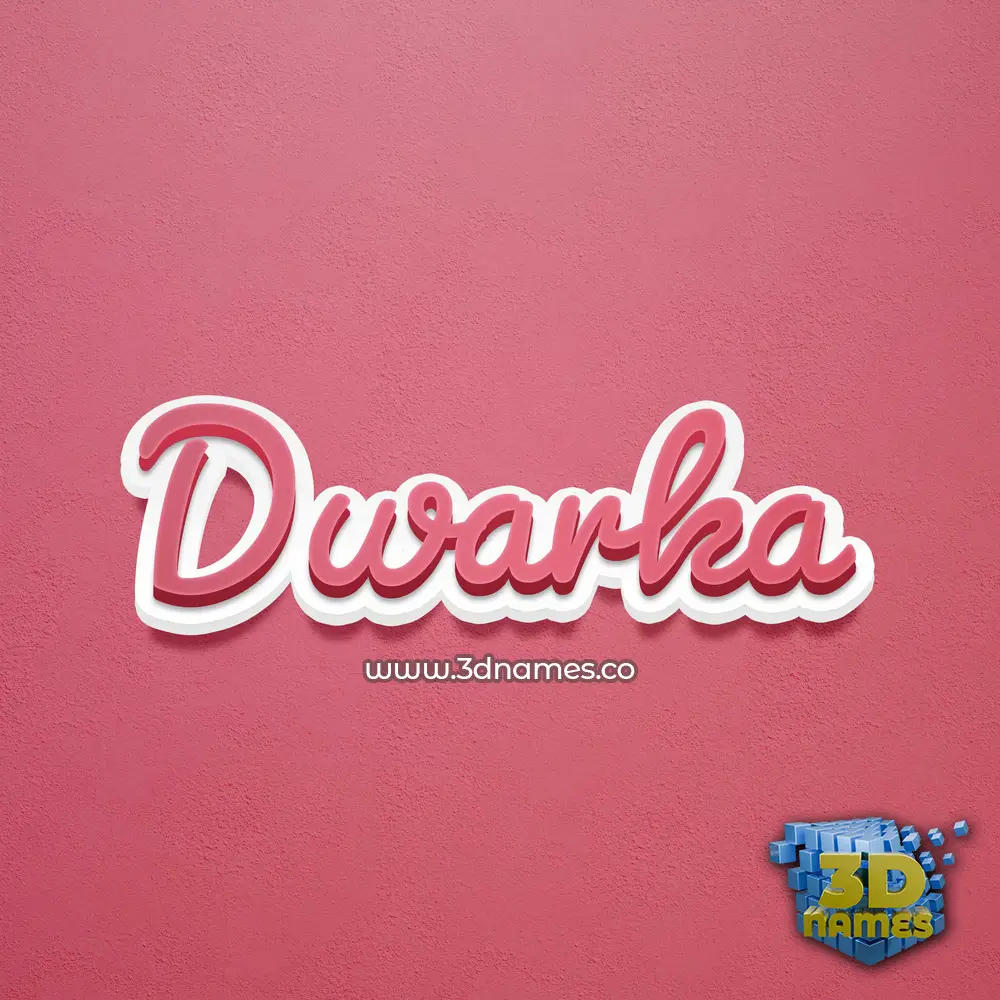 dwarka in Red Scribble style - 3D name wallpaper