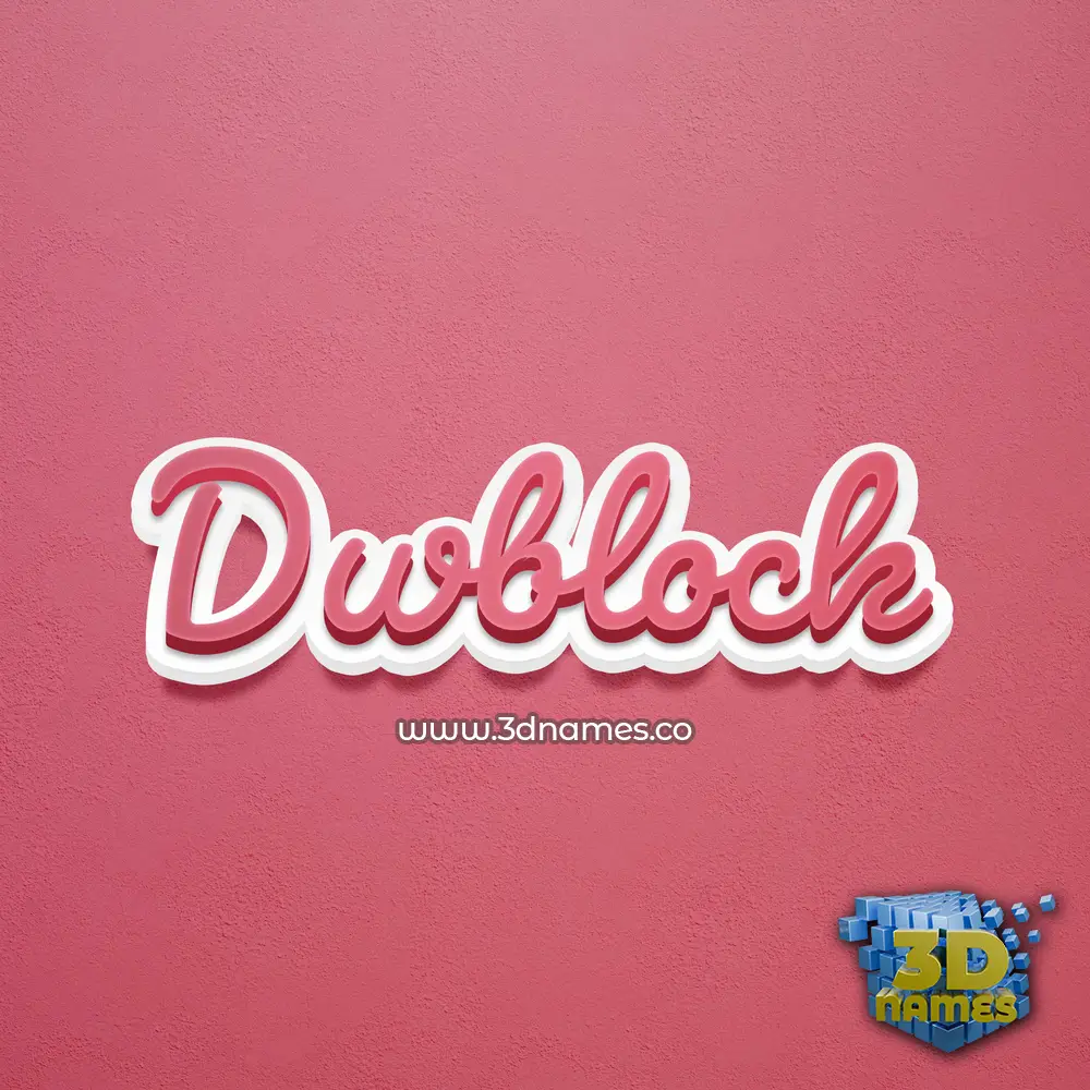 dwblock in Red Scribble style - 3D name wallpaper