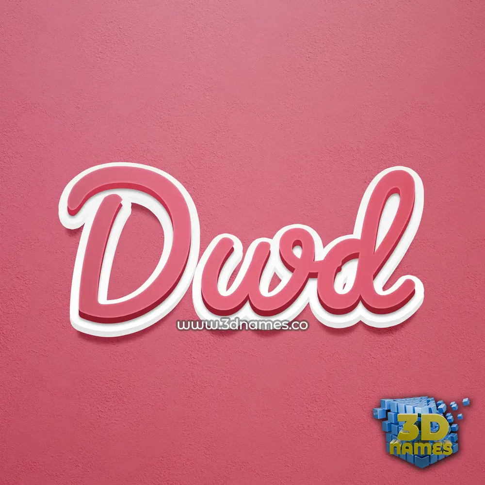 dwd in Red Scribble style - 3D name wallpaper