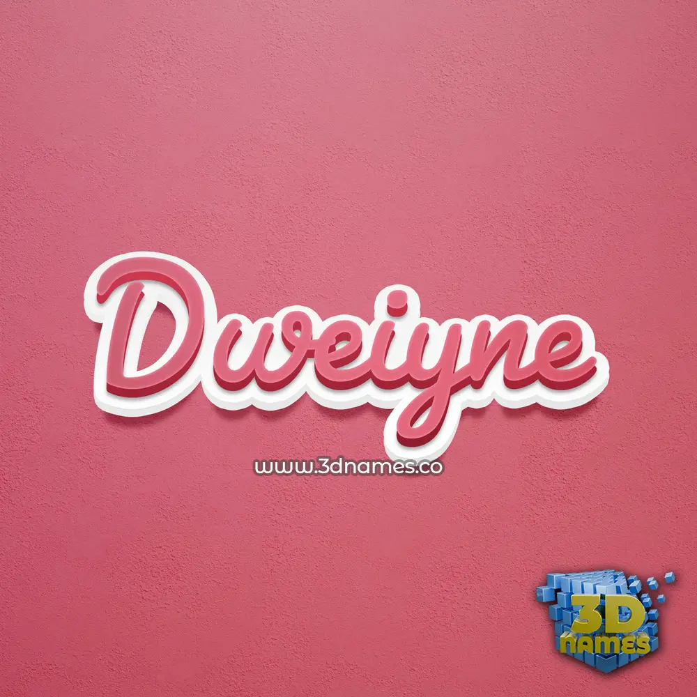 dweiyne in Red Scribble style - 3D name wallpaper