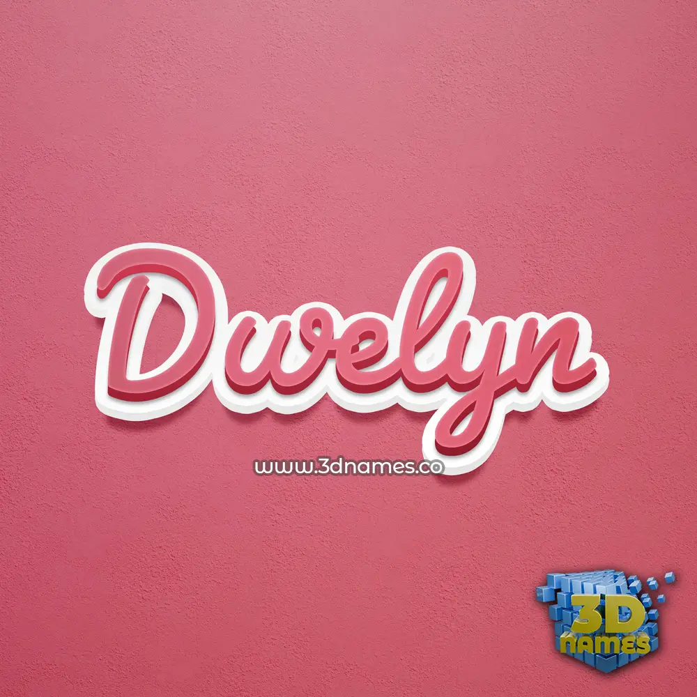 dwelyn in Red Scribble style - 3D name wallpaper