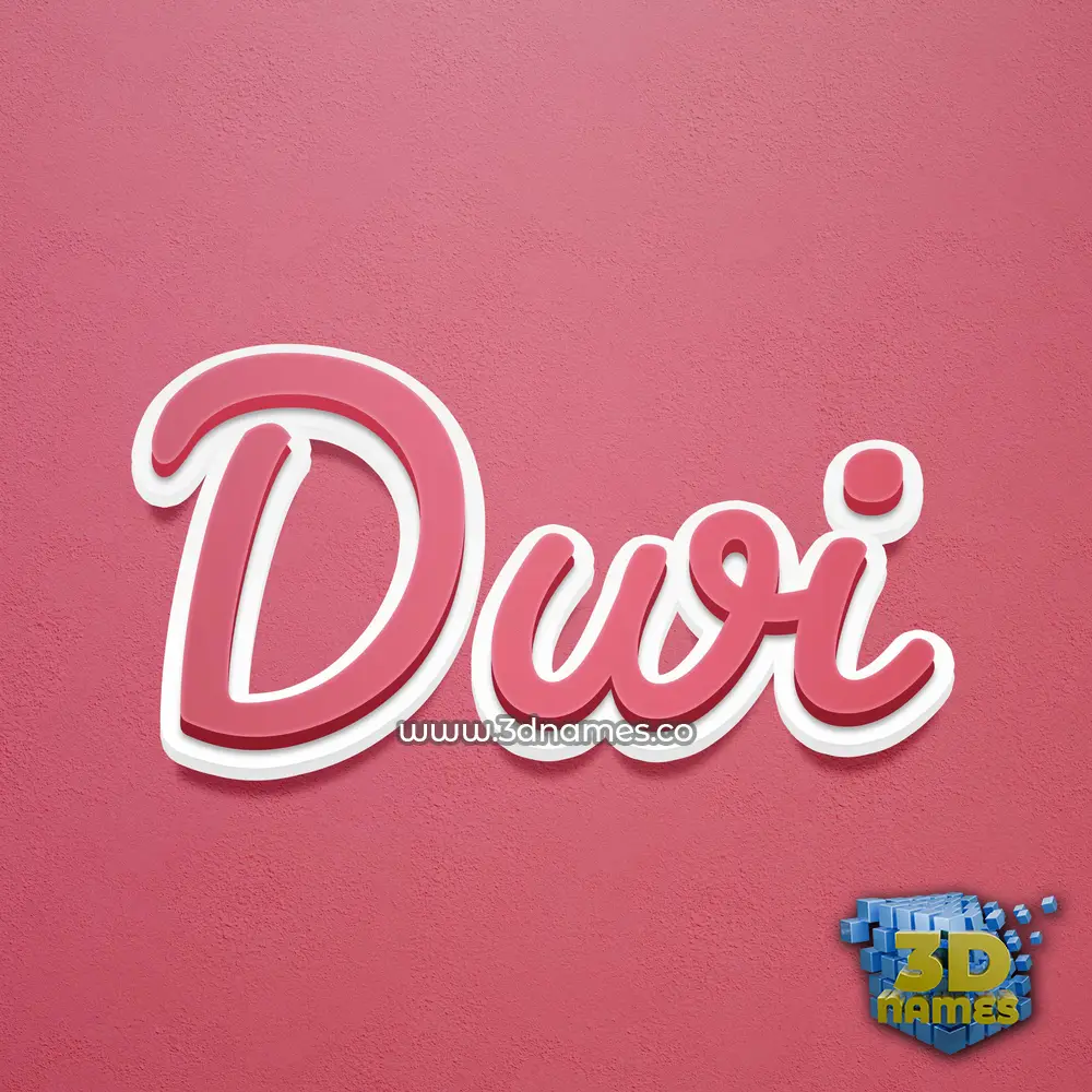 dwi in Red Scribble style - 3D name wallpaper