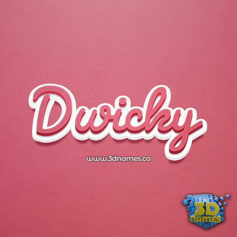 dwicky in Red Scribble style - 3D name wallpaper