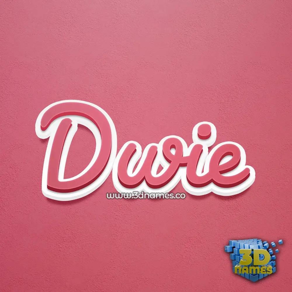 dwie in Red Scribble style - 3D name wallpaper