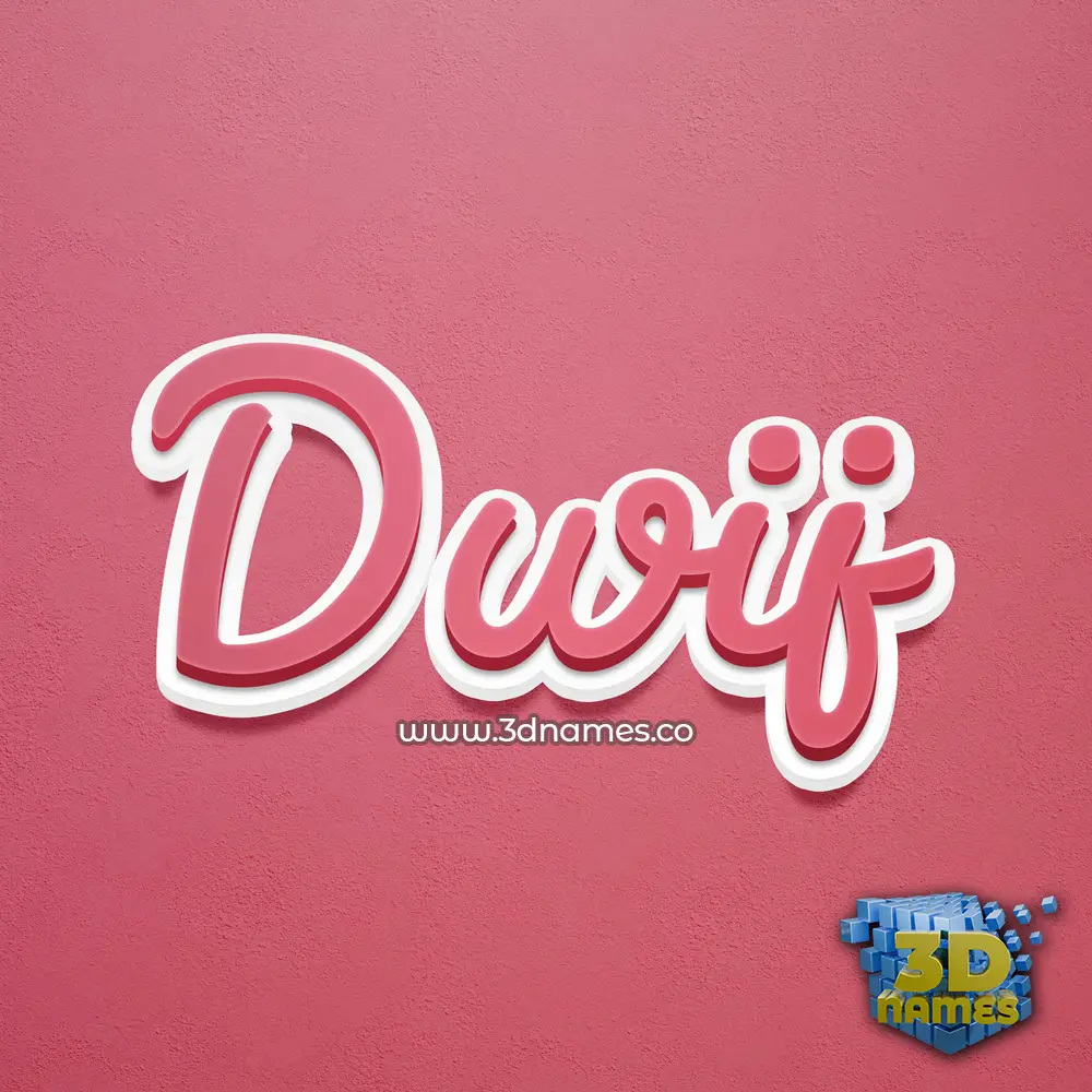 dwij in Red Scribble style - 3D name wallpaper