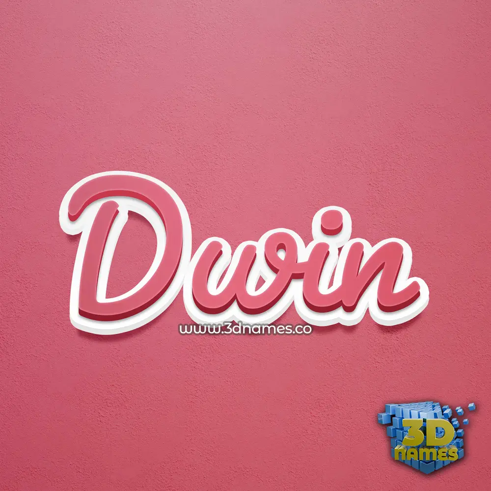 dwin in Red Scribble style - 3D name wallpaper