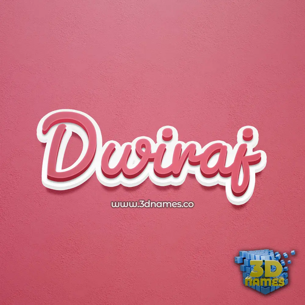 dwiraj in Red Scribble style - 3D name wallpaper
