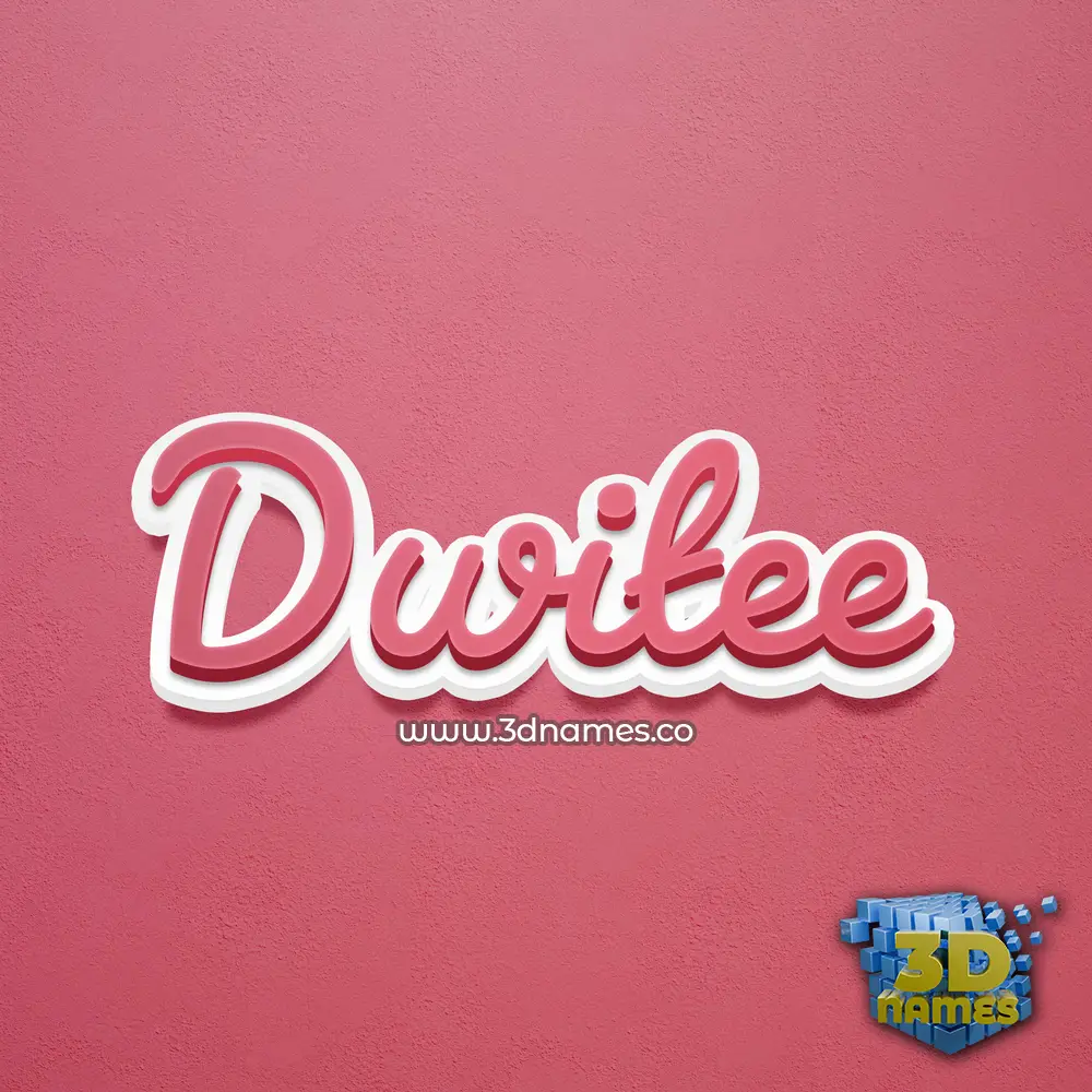 dwitee in Red Scribble style - 3D name wallpaper