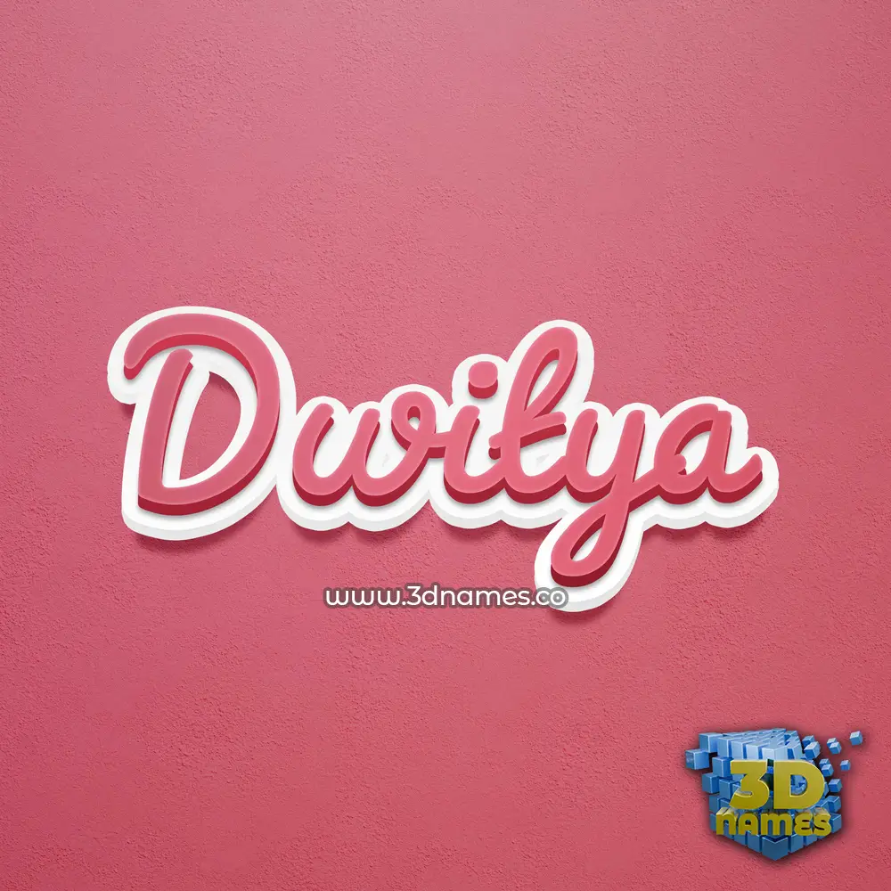 dwitya in Red Scribble style - 3D name wallpaper
