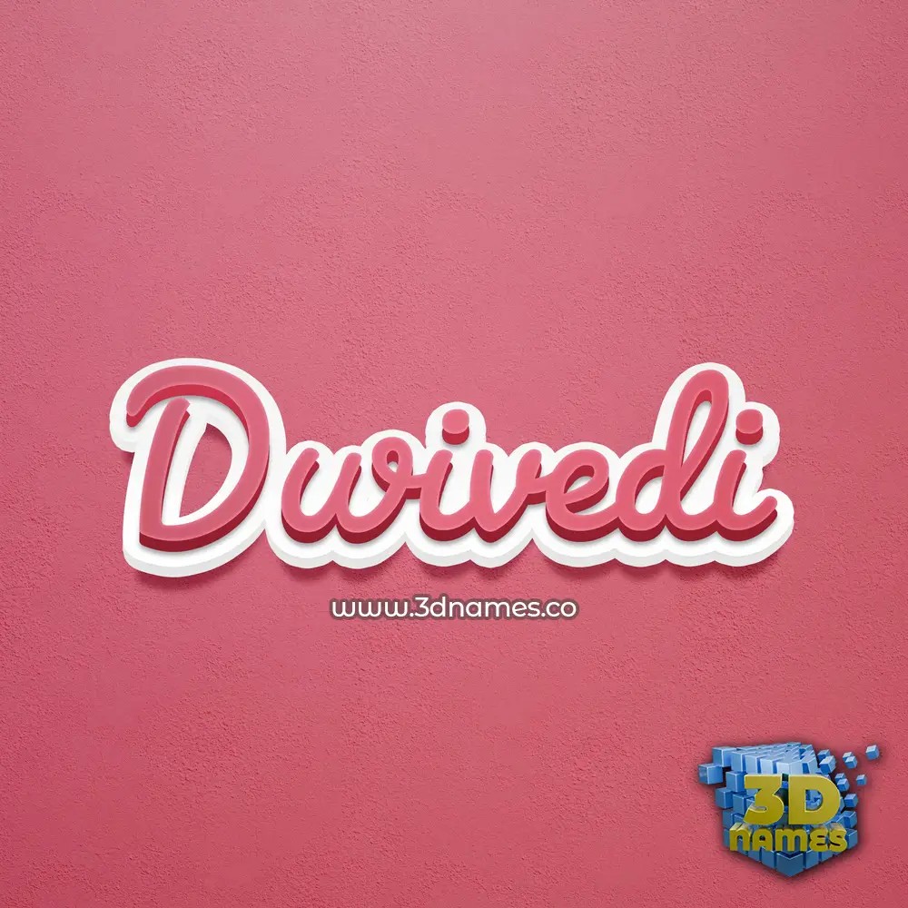 dwivedi in Red Scribble style - 3D name wallpaper