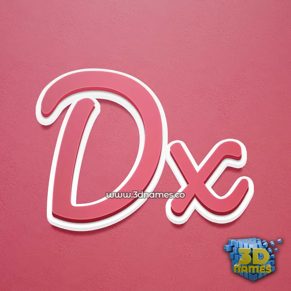 dx in Red Scribble style - 3D name wallpaper