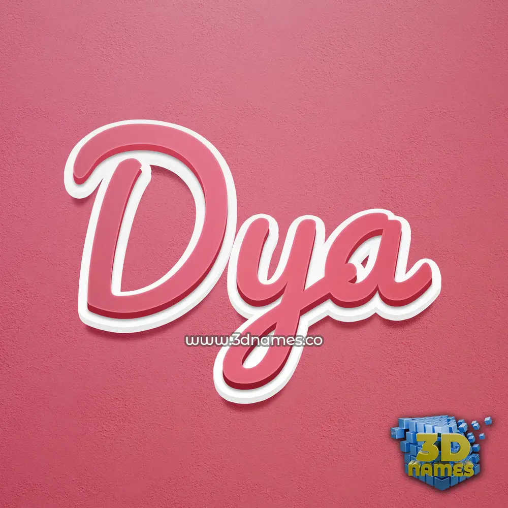 dya in Red Scribble style - 3D name wallpaper