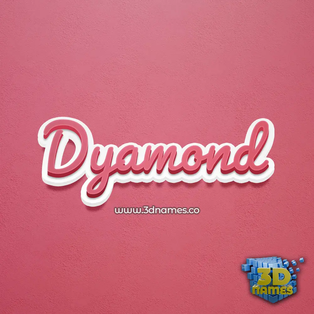 dyamond in Red Scribble style - 3D name wallpaper