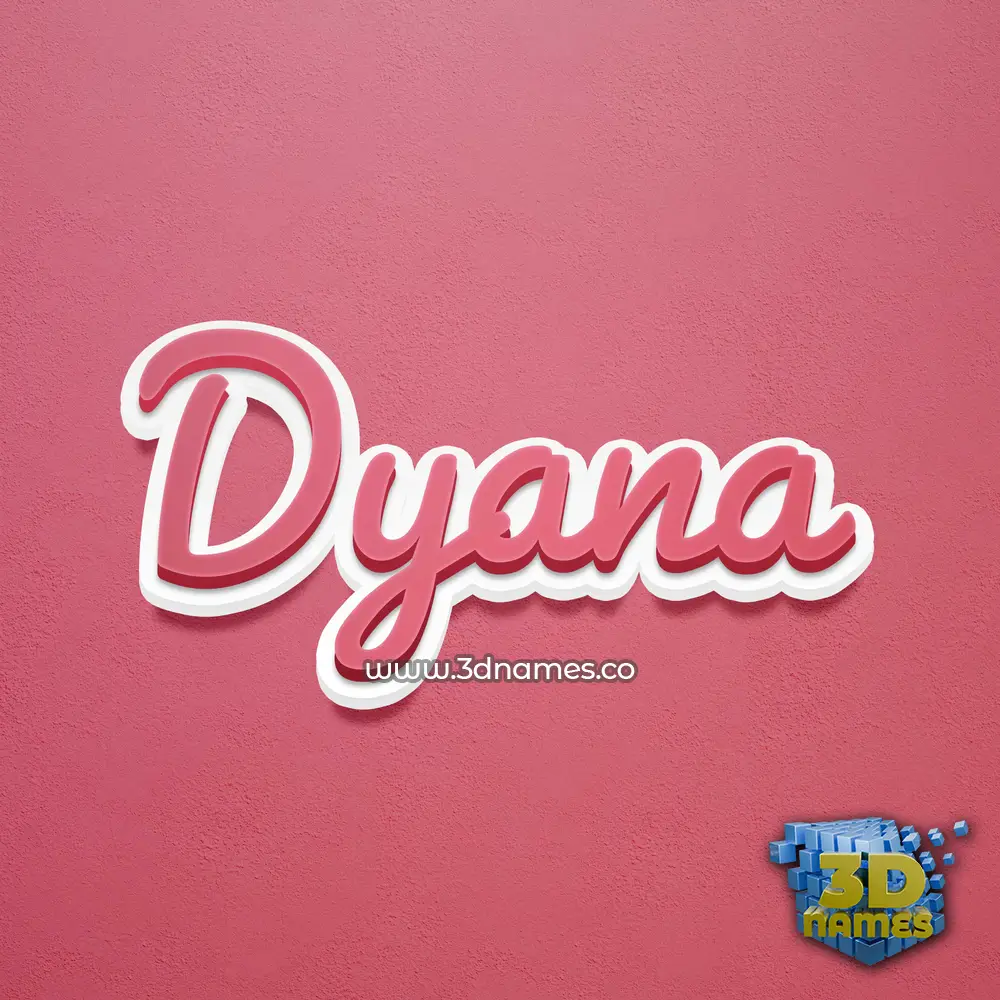 dyana in Red Scribble style - 3D name wallpaper