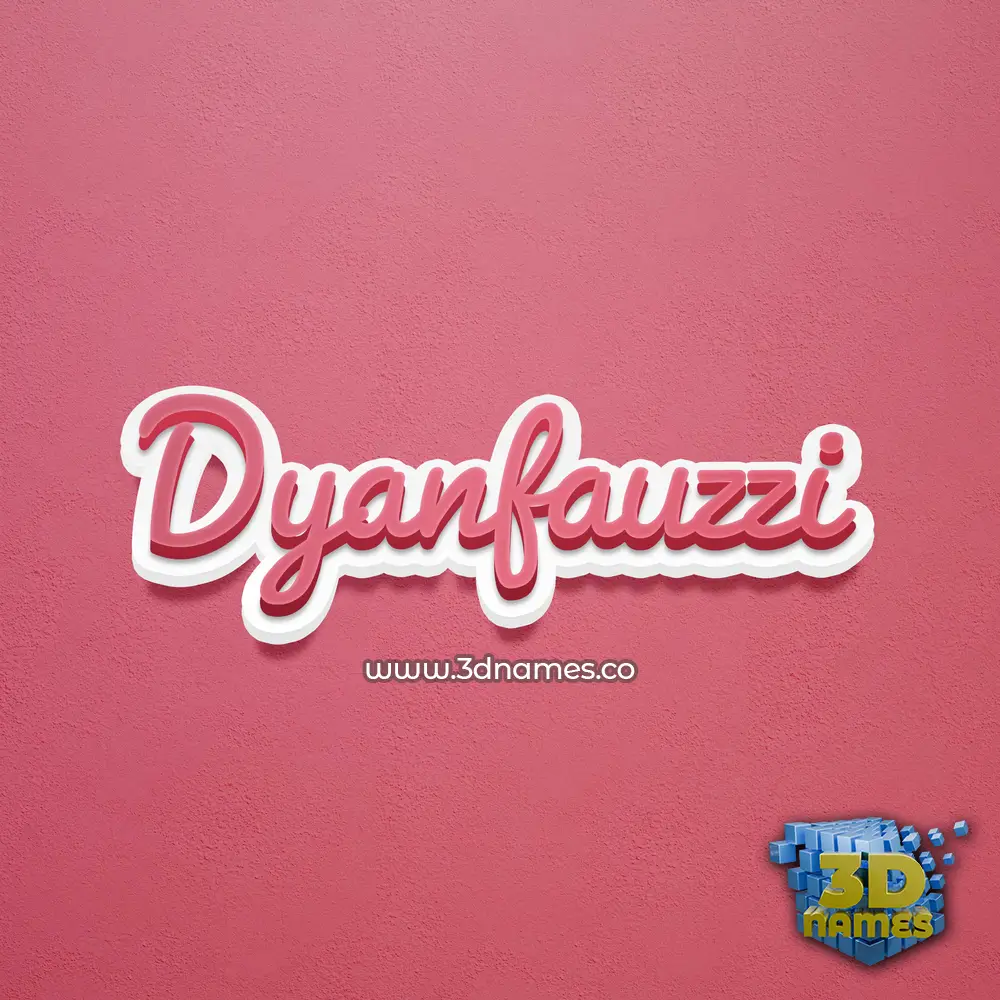 dyanfauzzi in Red Scribble style - 3D name wallpaper