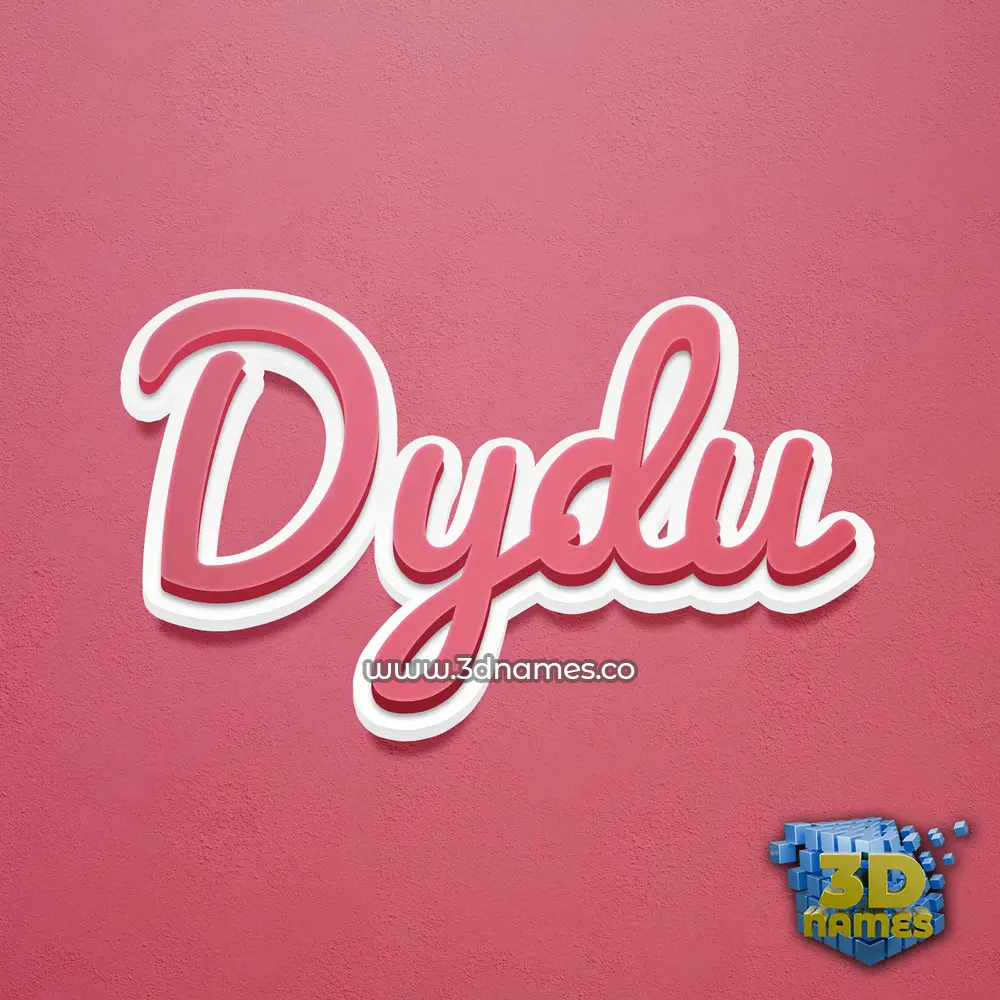dydu in Red Scribble style - 3D name wallpaper