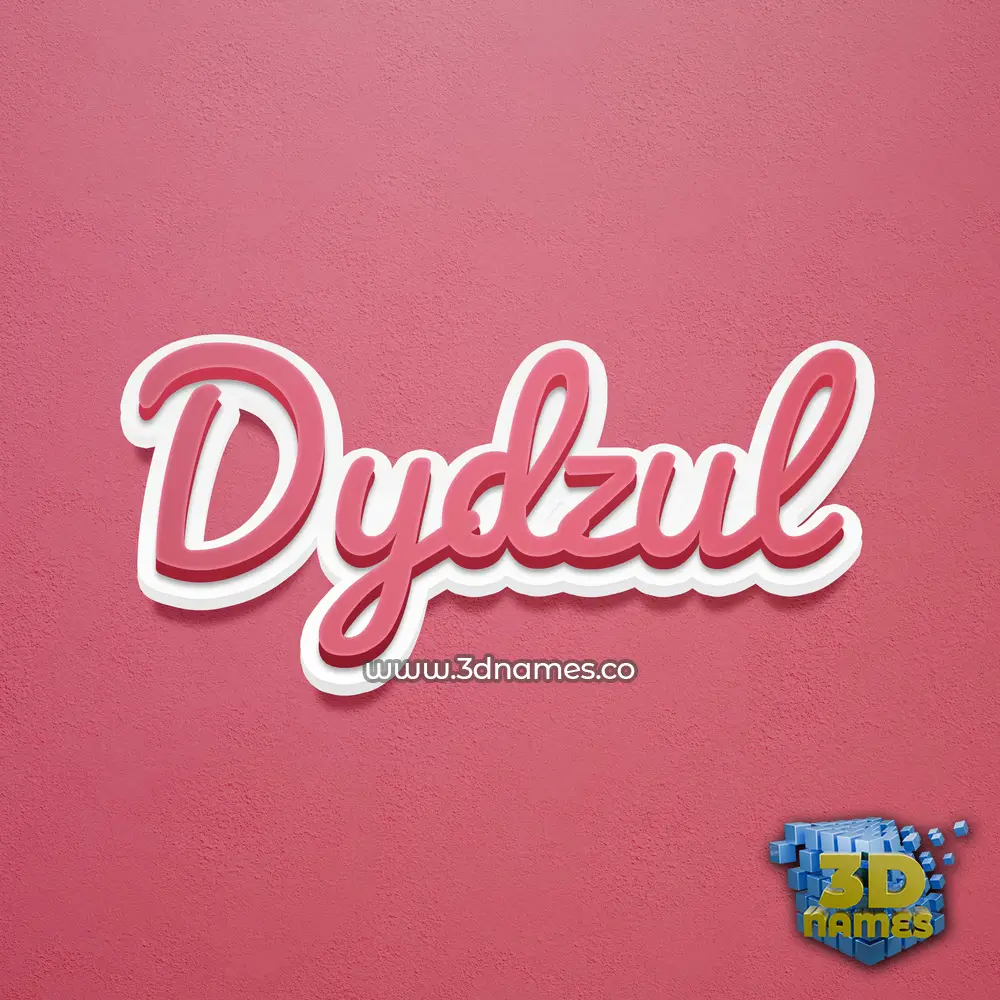 dydzul in Red Scribble style - 3D name wallpaper