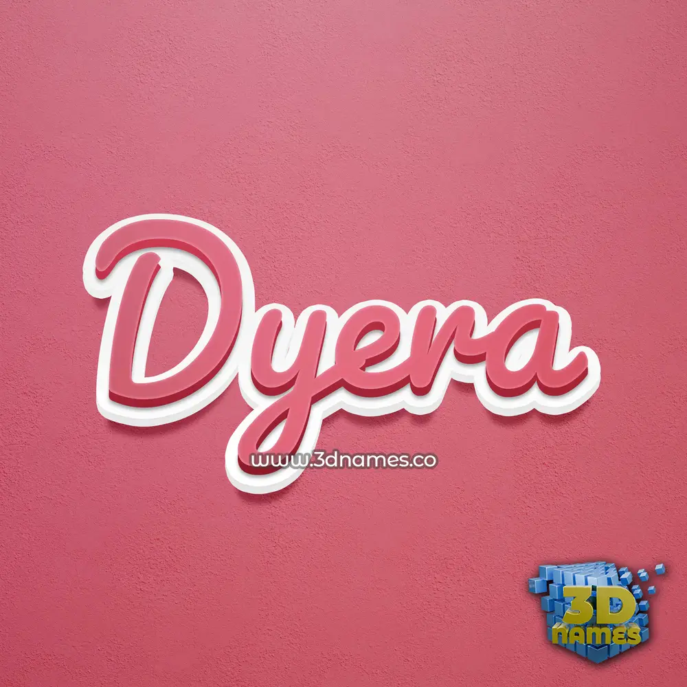 dyera in Red Scribble style - 3D name wallpaper