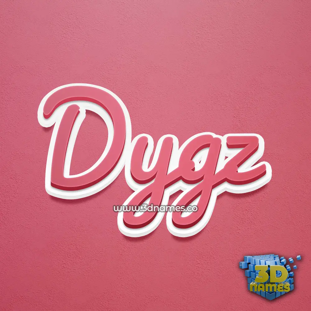 dygz in Red Scribble style - 3D name wallpaper