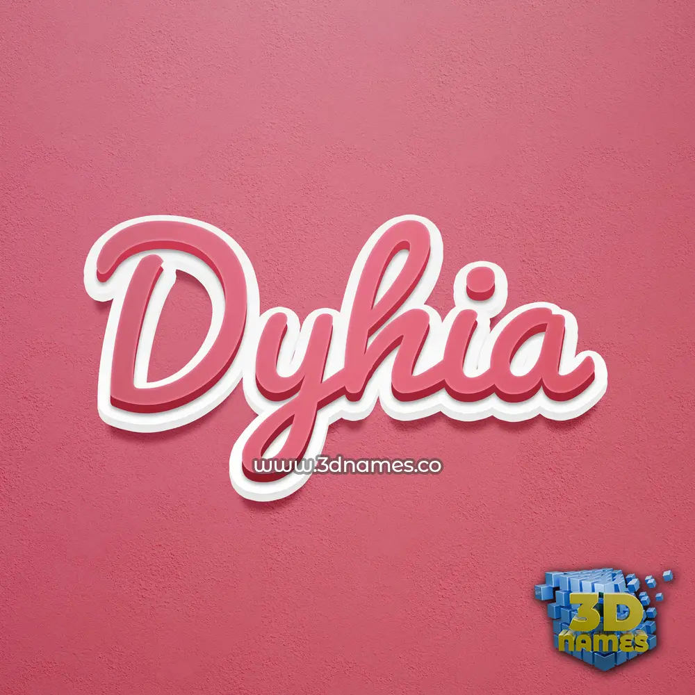 dyhia in Red Scribble style - 3D name wallpaper