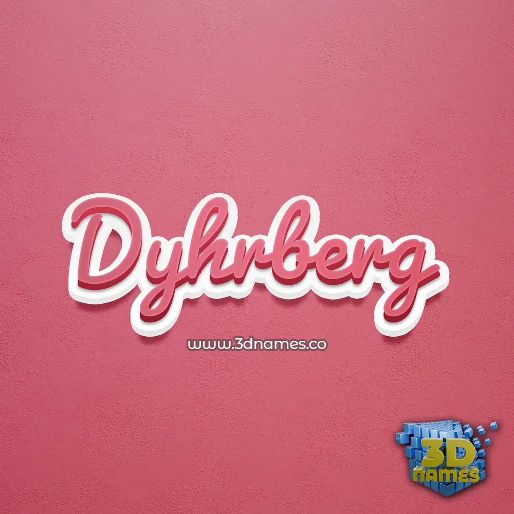dyhrberg in Red Scribble style - 3D name wallpaper