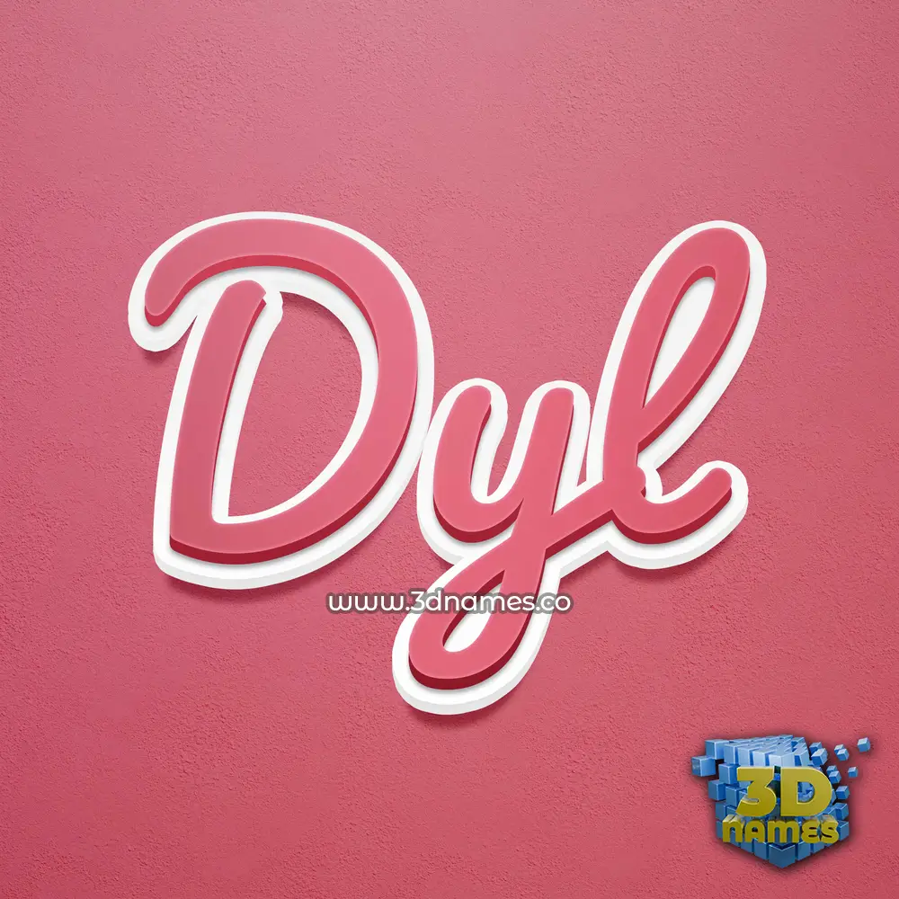 dyl in Red Scribble style - 3D name wallpaper