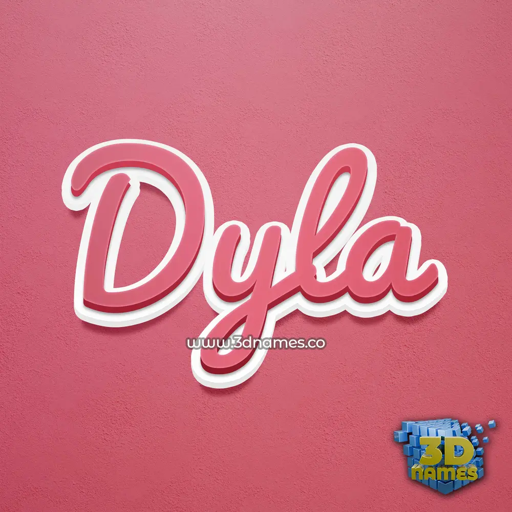 dyla in Red Scribble style - 3D name wallpaper