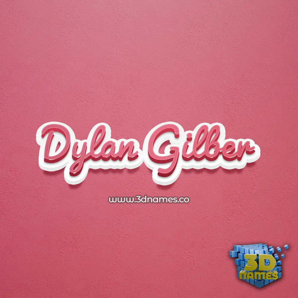 dylan gilber in Red Scribble style - 3D name wallpaper