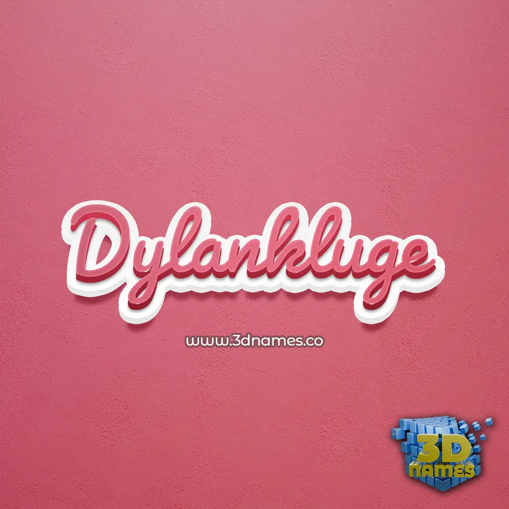 dylankluge in Red Scribble style - 3D name wallpaper