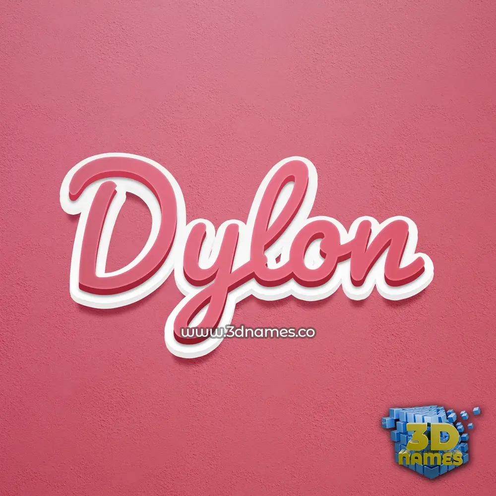 dylon in Red Scribble style - 3D name wallpaper