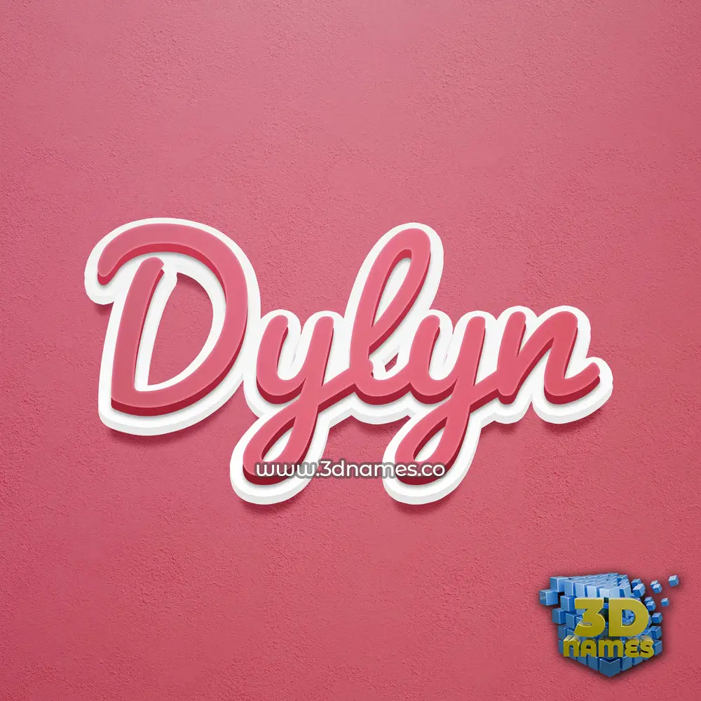 dylyn in Red Scribble style - 3D name wallpaper