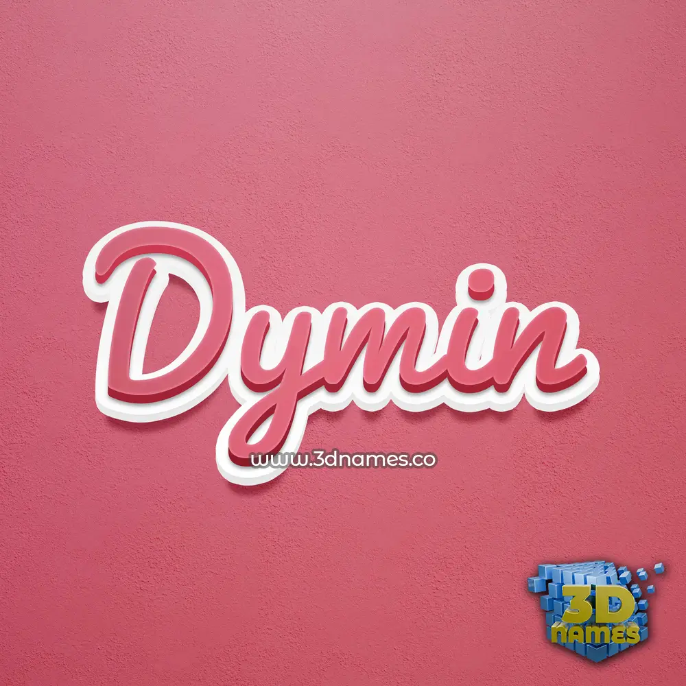 dymin in Red Scribble style - 3D name wallpaper