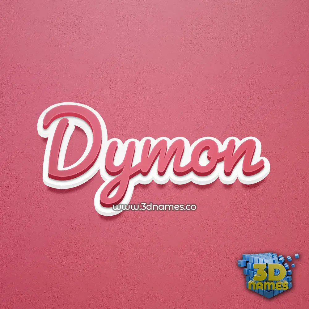 dymon in Red Scribble style - 3D name wallpaper