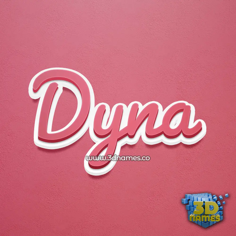 dyna in Red Scribble style - 3D name wallpaper