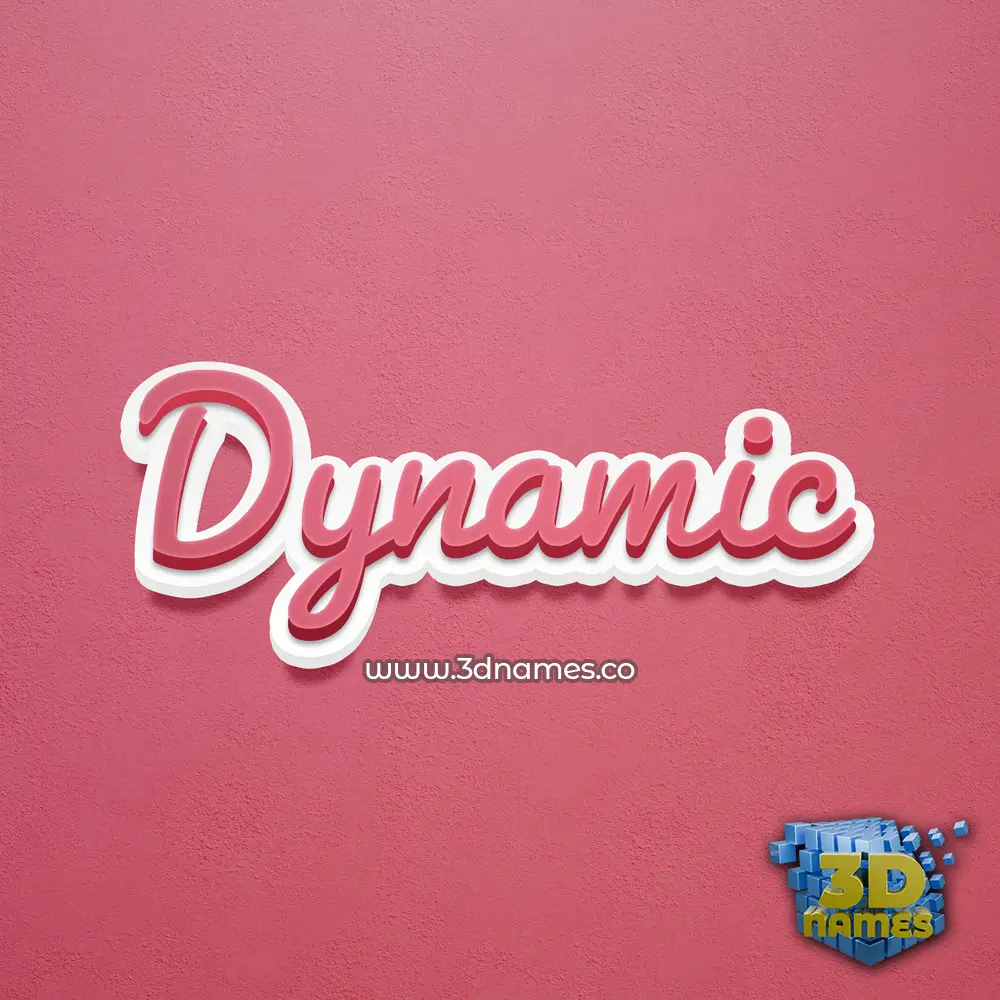 dynamic in Red Scribble style - 3D name wallpaper