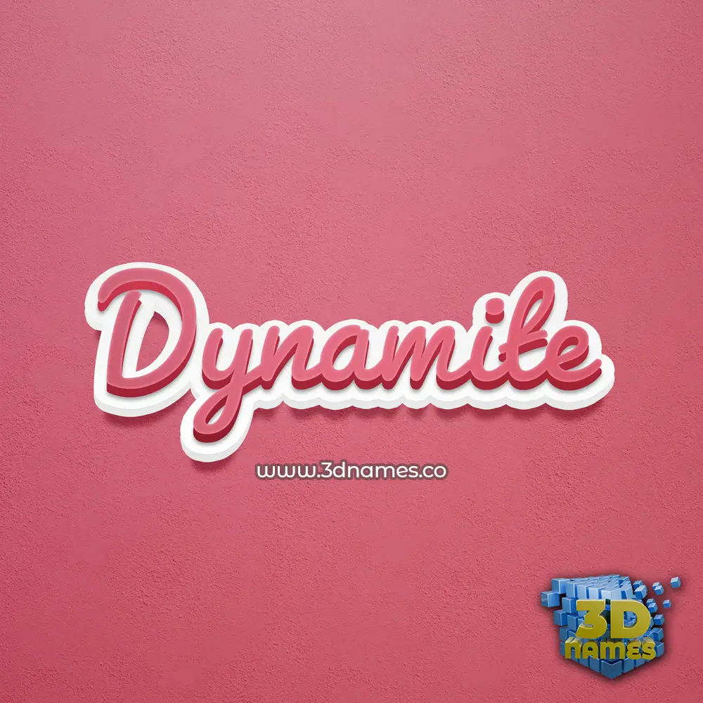 dynamite in Red Scribble style - 3D name wallpaper