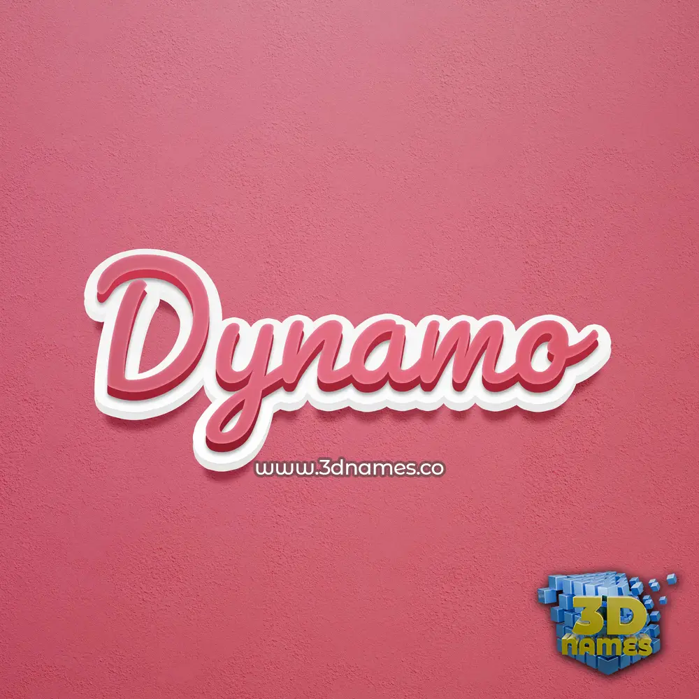 dynamo in Red Scribble style - 3D name wallpaper