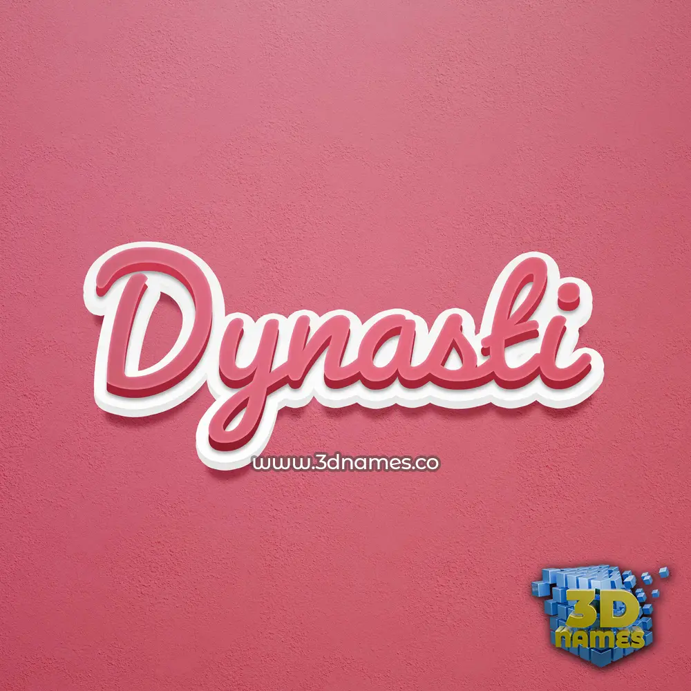 dynasti in Red Scribble style - 3D name wallpaper