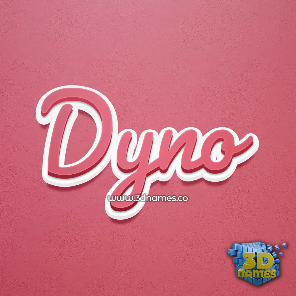 dyno in Red Scribble style - 3D name wallpaper