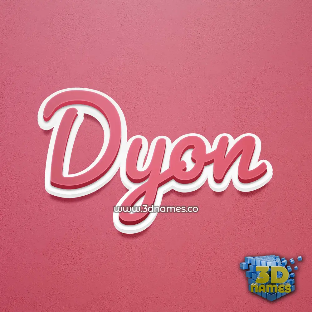 dyon in Red Scribble style - 3D name wallpaper