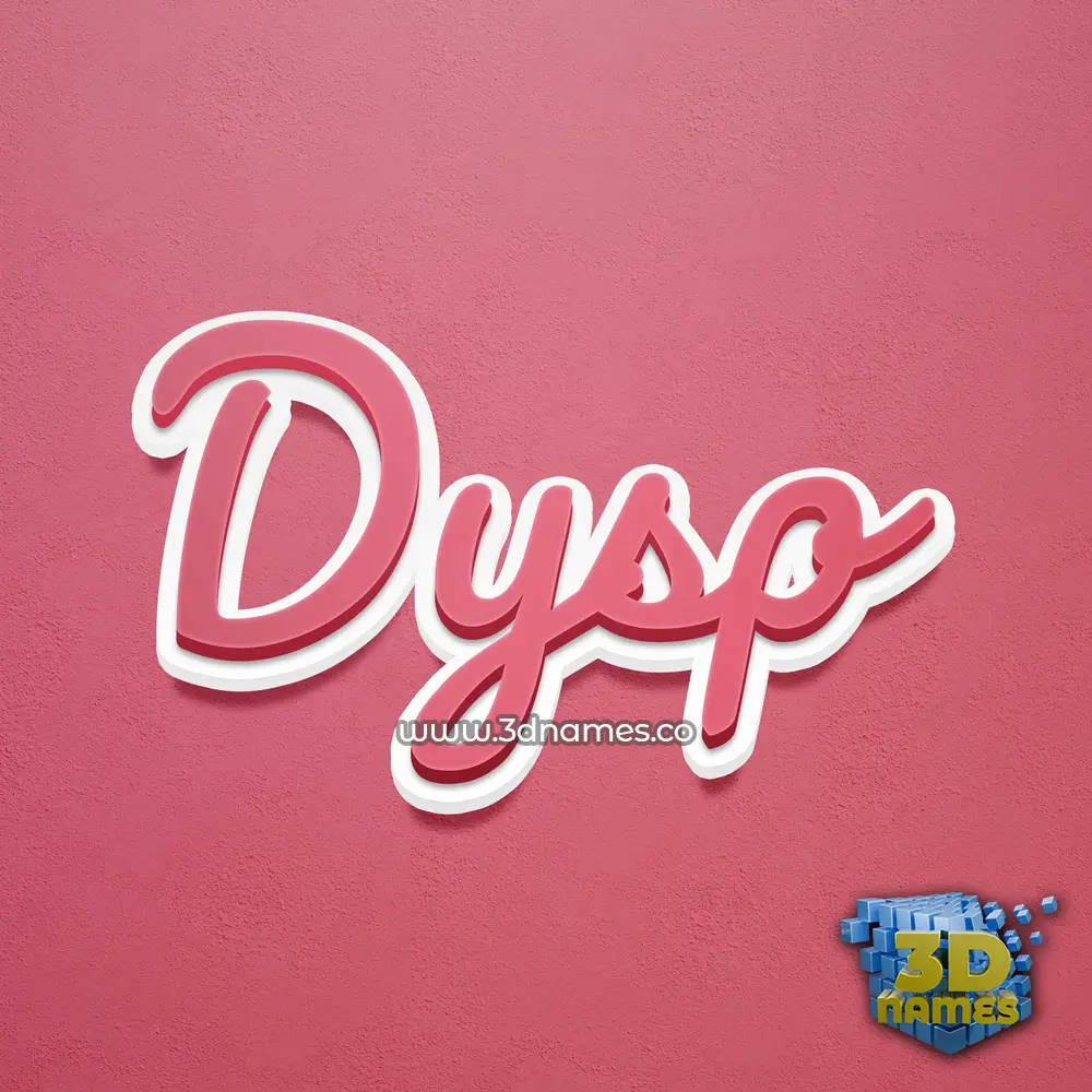 dysp in Red Scribble style - 3D name wallpaper