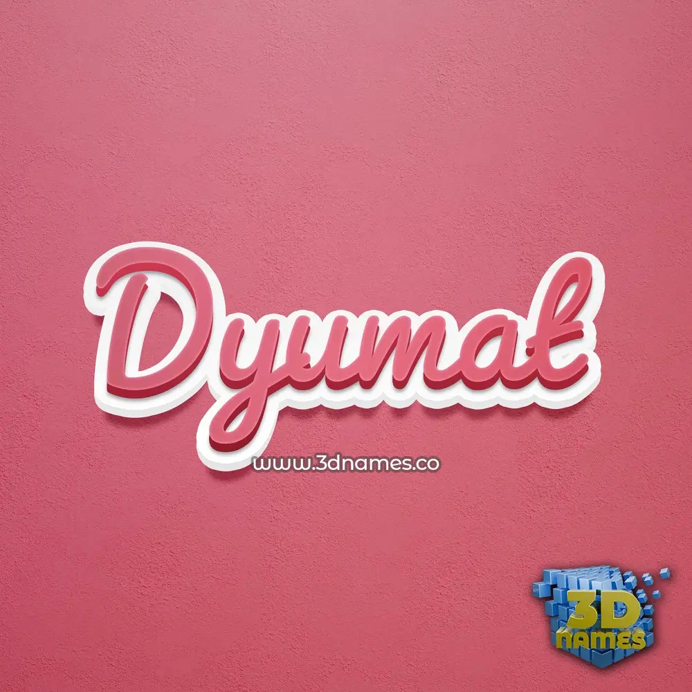 dyumat in Red Scribble style - 3D name wallpaper