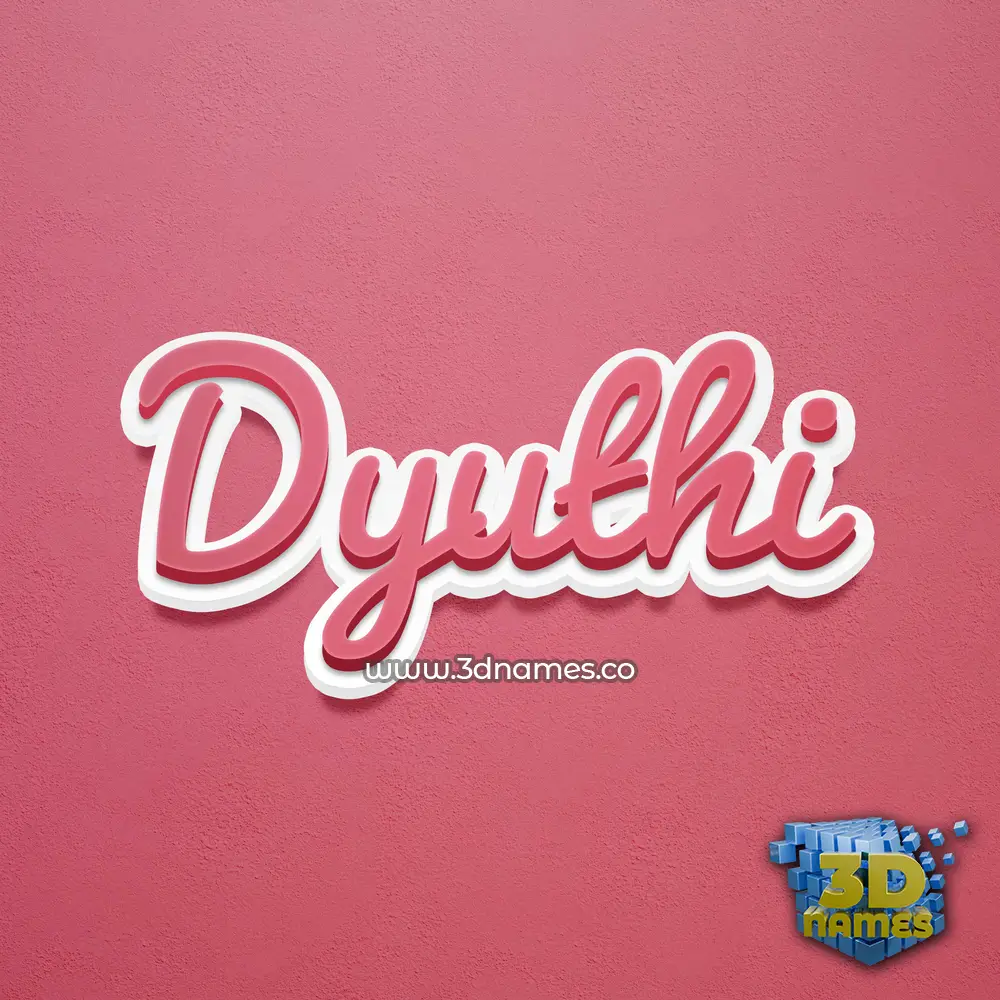 dyuthi in Red Scribble style - 3D name wallpaper