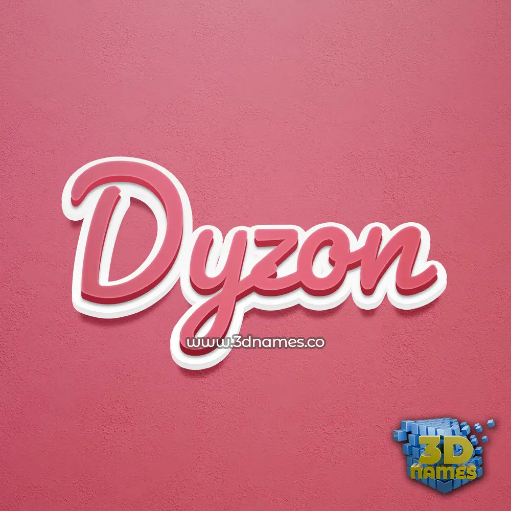 dyzon in Red Scribble style - 3D name wallpaper