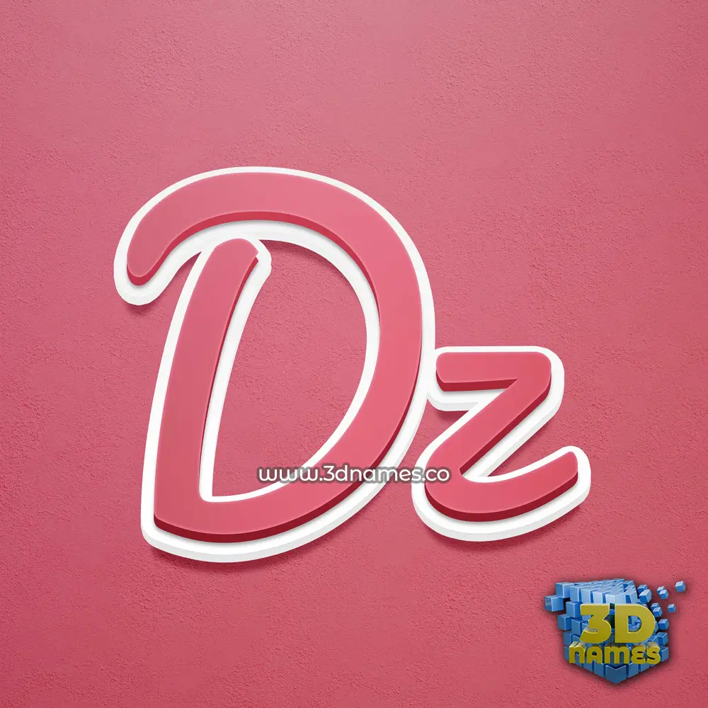 dz in Red Scribble style - 3D name wallpaper