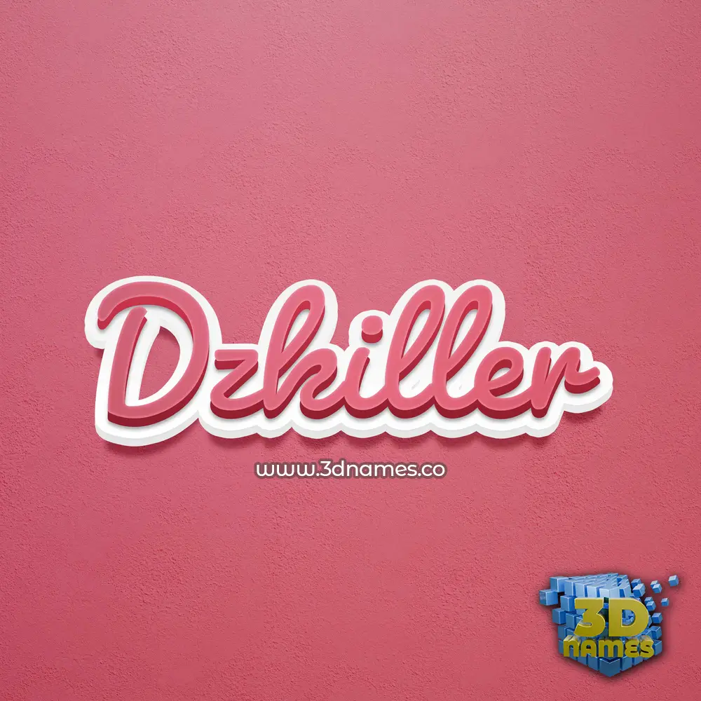 dzkiller in Red Scribble style - 3D name wallpaper